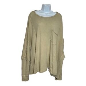 We the Free sand colored long sleeve thermal t-shirt